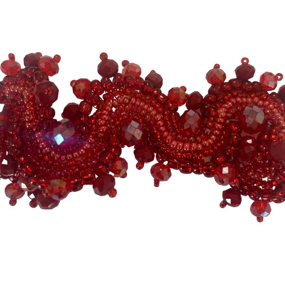 BOHO HANDMADE RED BEADED BRACELET - Picture 2 of 13